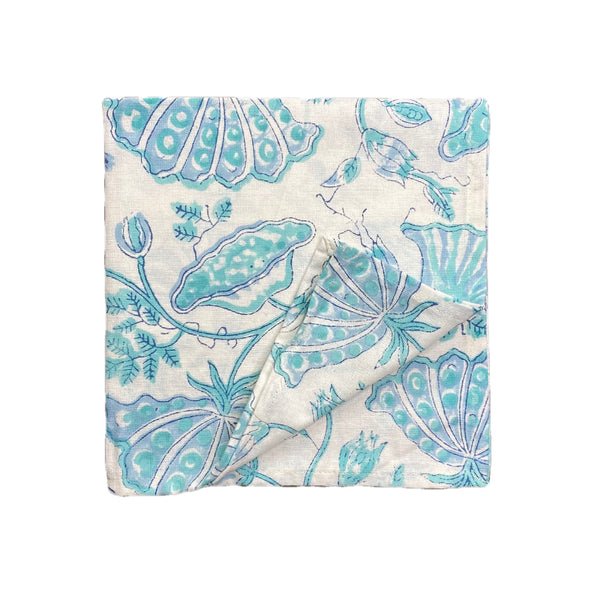 Block Print Elegant Geometrical Cloth Napkin - Hibiscus Linens