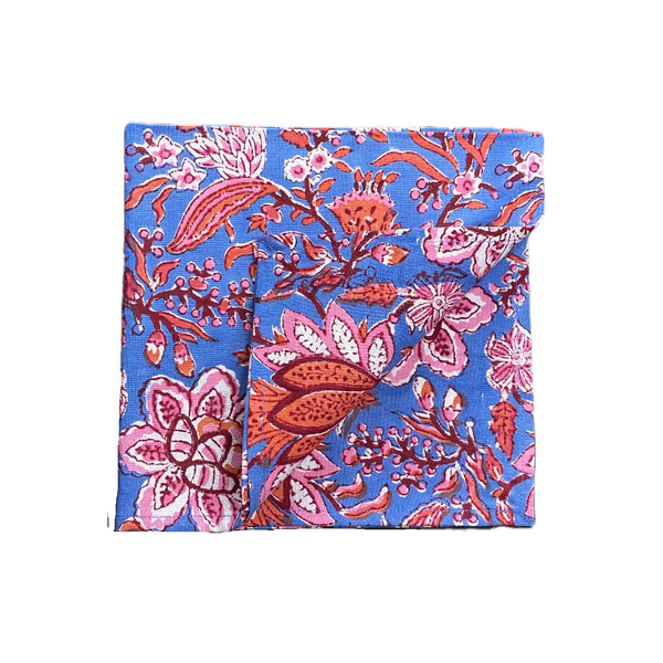 Block Print Elegant Geometrical Cloth Napkin - Hibiscus Linens