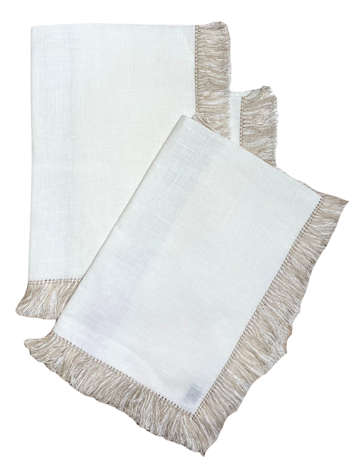 White Hand Knot Fringe Linen Dinner Napkins - Indes Orange – Courtland & Co