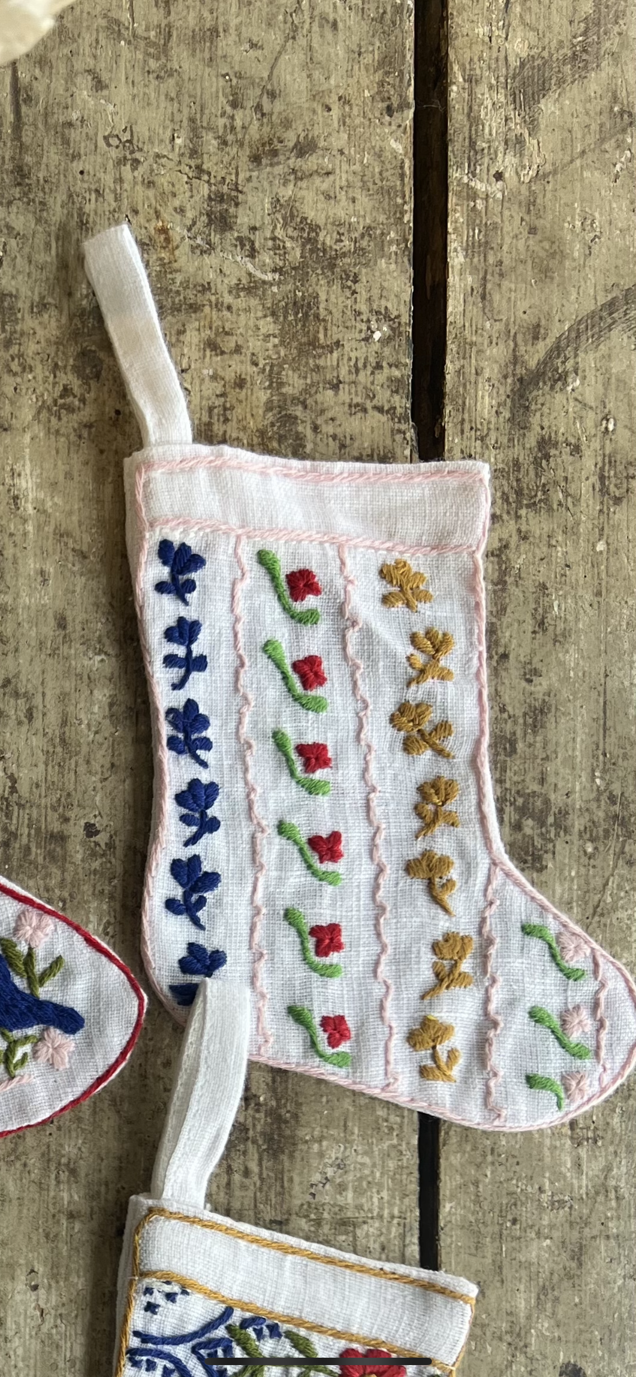 Embroidered Needlepoint Stocking