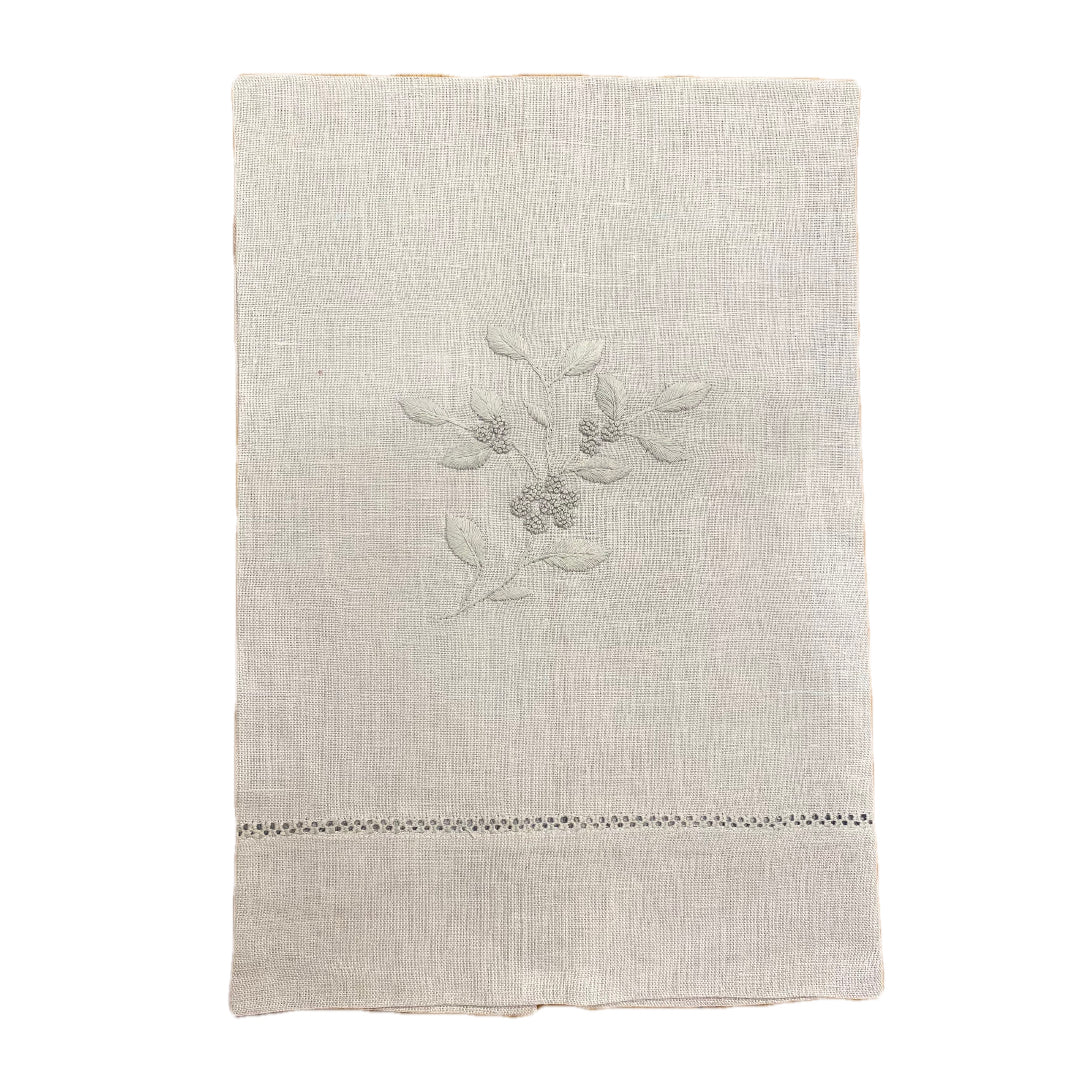 Olive on Mint Zig Zag Hand Towel - Hibiscus Linens