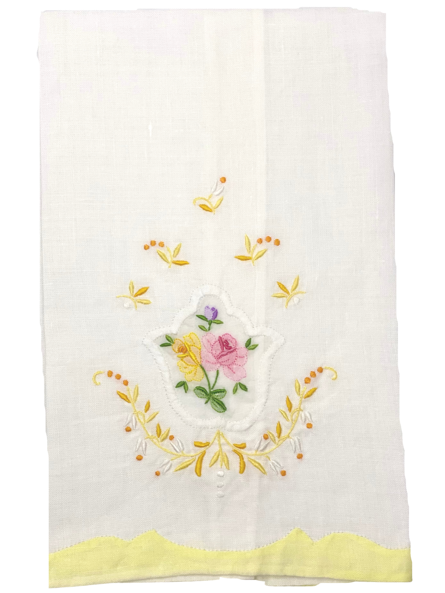 Olive on Mint Zig Zag Hand Towel - Hibiscus Linens