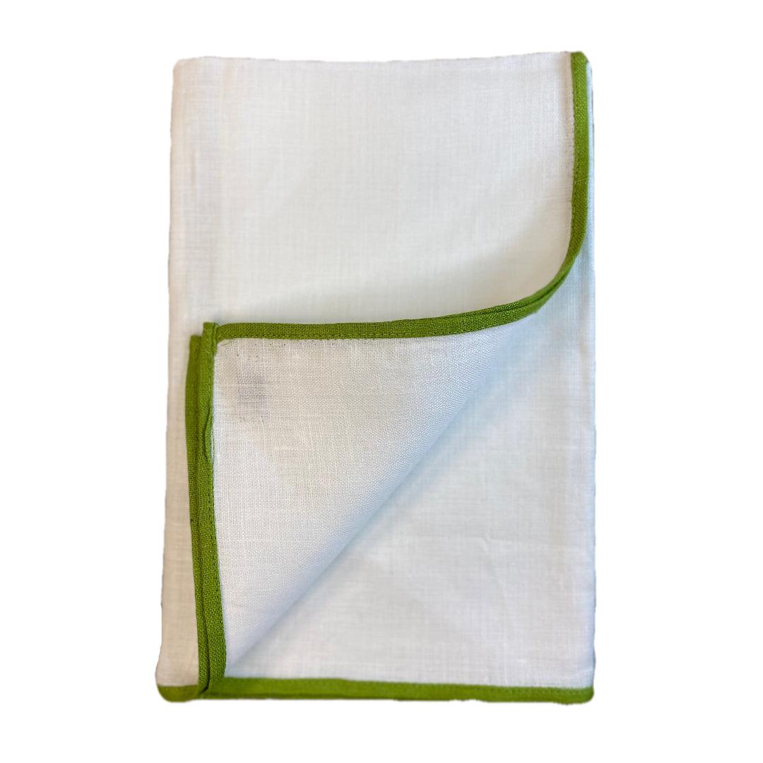 Olive on Mint Zig Zag Hand Towel - Hibiscus Linens